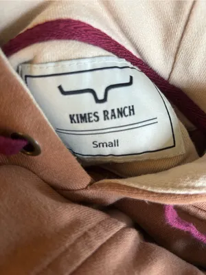 Kimes Ranch "Side Winder" Hoodie S Colorblock Western Style Brown Cream Cotton thumbnail 4