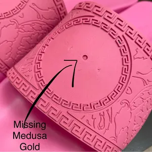 VERSACE Hot Pink Medusa Palazzo Pool Slides MISSING MEDUSA thumbnail 14