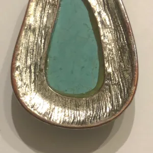 Silver Tone Faux Turquoise Semi Precious Stone Pendant thumbnail 5