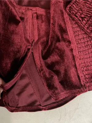 Astr The Label NWT Velvet Corset Cami Top Burgundy Wine Size XL thumbnail 5