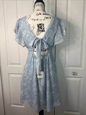 Altar'd State Light Blue Floral Midi Dress thumbnail 3