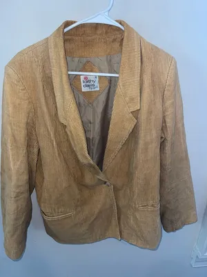 Vintage Tan Corduroy Women's Jacket Size 14 AS IS thumbnail 1
