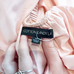 Cotton Candy LA Strapless Satin Twist Front Cutout Mini Dress Peach Pink Medium thumbnail 3