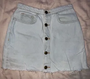 American Apparel Button up Jean skirt thumbnail 1