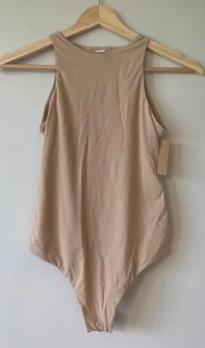 Skims (G14) Sleeveless Fits Everybody High Neck Bodysuit Women's SAND NWT SMALL thumbnail 1