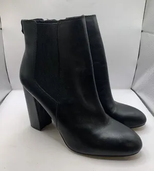 Sam Edelman Women's Case Leather Block-Heel Booties Black size 10 Ankle D17 thumbnail 3
