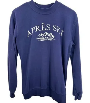 Better/Together Apres Ski Sweatshirt‎ Small Pullover Crewneck Winter Snow Navy thumbnail 1
