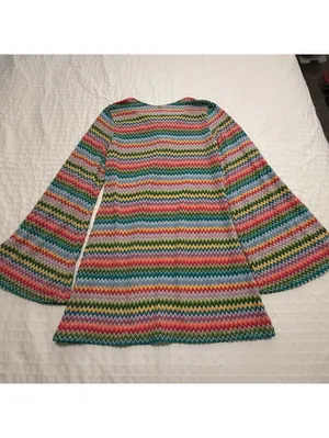 PQ Swim Ziggy Noah Coverup Tunic Chevron Rainbow Bell Sleeves XS / S Multicolor thumbnail 8