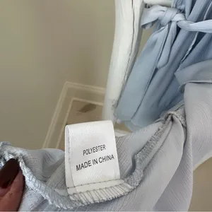 Rumor Light Blue Belted Flared Ruffle Bottom Mini Dress SZ Small thumbnail 11