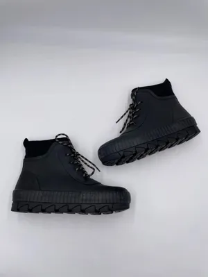 Sperry Torrent Lace Up Rain Boots Size 6.5 Black Waterproof Rubber Gorpcore thumbnail 10