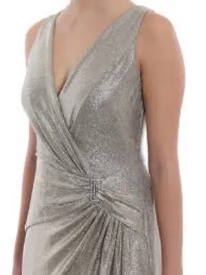 Lauren Ralph Lauren Gold Metallic Evening Gown / Arlenis metallized evening dres thumbnail 6