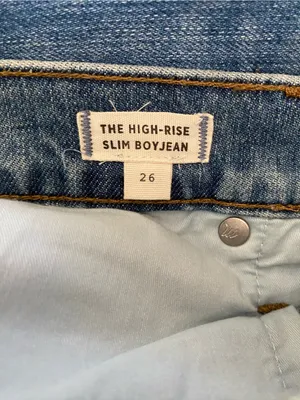 Madewell High-Rise Slim Boyjean Women's Size 26 Relaxed Fit Two-Toned Cropped thumbnail 7
