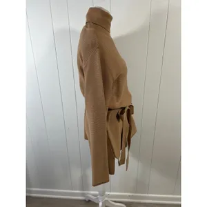Kittenish Neutral Territory Oversized Ribbed Tan Mini Sweather Dress Size XS thumbnail 4