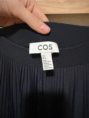 COS Ribbed Wide-Leg Pants Small Black High Rise Pull-On Minimalist thumbnail 4