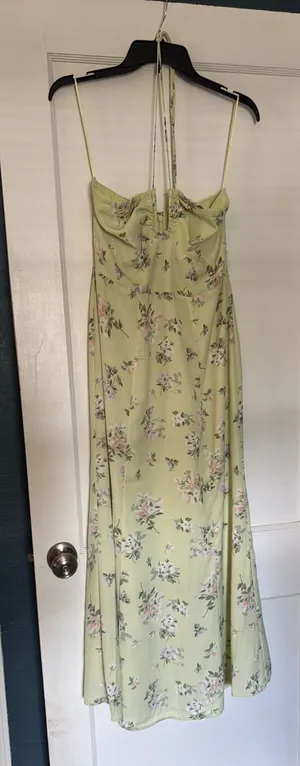 Abercrombie Green Floral Dress Midi thumbnail 1