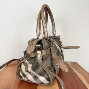 Pre-Owned Burberry Satchel Shimmer Nova‎ Check Canvas thumbnail 4