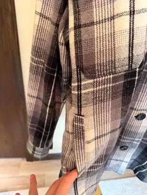 Lucky Brand black and gray long line shacket thumbnail 2
