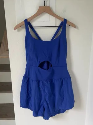 Free People FP Movement Righteous Runsie Romper - Ultra Indigo Blue - NWOT thumbnail 4