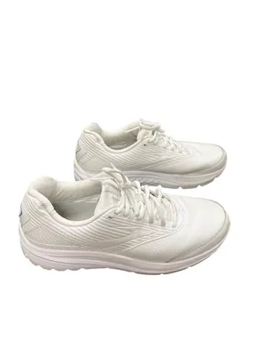 Brooks Addiction womens white leather casual walking sneakers sz 11B SKU 10-706 thumbnail 3