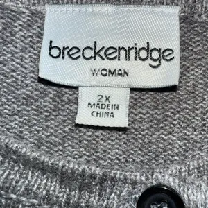 Breckenridge Women's 2X XXL Christmas Cardigan Sweater Vest Winter Snowman Gray thumbnail 4