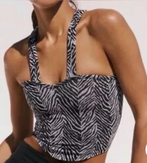 Free People Movement Flutter Kick Zebra Print Tank Top XS/S NWOT Black/White thumbnail 1