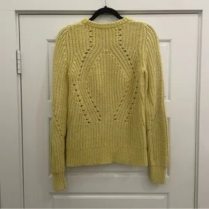 Lucky Brand Light Yellow Cable Knit Sweater size Medium‎ thumbnail 5