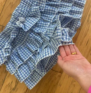 SheIn Blue Gingham Skirt thumbnail 3