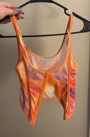 SheIn Orange Corset Top thumbnail 1