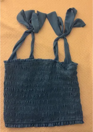 Altar'd State blue crop top thumbnail 1
