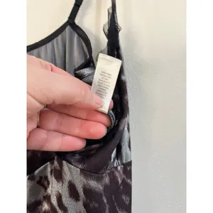 Leopard Slip Dress Lace‎ Tulle Y2K Grunge Coquette Going Out Mini M thumbnail 7