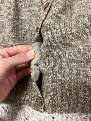 Vintage Brown Heathered Button-Up Cardigan thumbnail 5