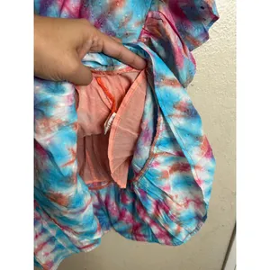Alla Berman Leila Tie Dye Swiss Dot One Shoulder Dress Ruffles Womans M NWT thumbnail 7