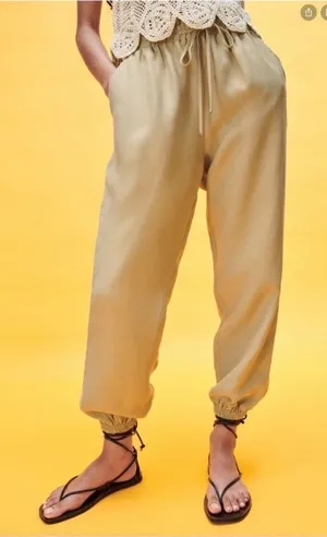 ✨ Zara Linen Blend Paperbag Jogger Pants✨ thumbnail 1