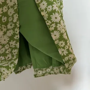 ASTR Green Ruched Floral Mini Dress, Medium thumbnail 5