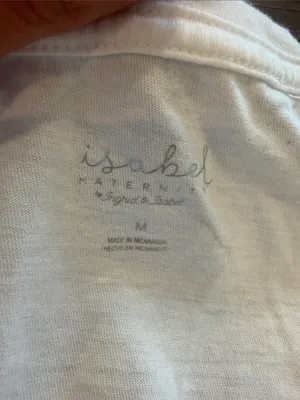Isabelle by Ingrid & Isabel White Long Sleeve Maternity V-Neck Medium - C11-253 thumbnail 2