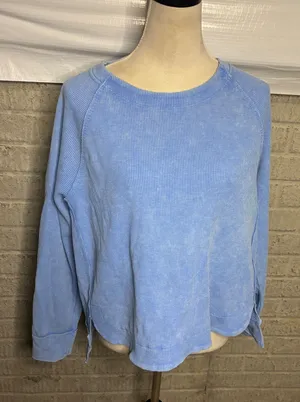 Sunnyside by Sundry Blue Waffle Knit Long Sleeve Top - XL‎ thumbnail 1