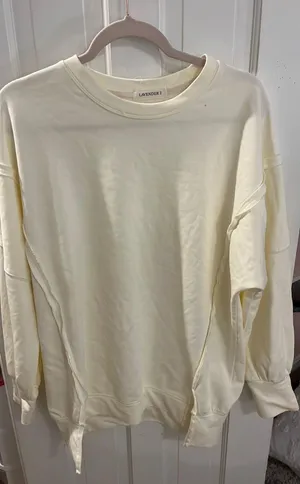 Pale Yellow Crewneck Sweatshirt Size M thumbnail 1