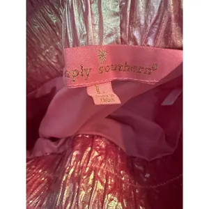 Simply Southern Size Large Pink Metallic Shorts‎ NWT Liner Inside thumbnail 4