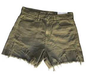American Eagle Women’s Highest Rise Mom Shorts Sz 8 (29W) Green Y2K Festival NWT thumbnail 1