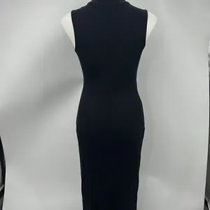 Who What Wear black ribbed knit sleeveless maxi dress small thumbnail 6