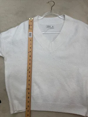 Hollister White Comfy Cloud Oversized V-Neck Sweater Size Small thumbnail 8