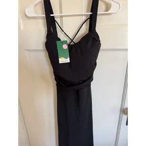 NWT Halara black open tie back‎ dress size xl thumbnail 4