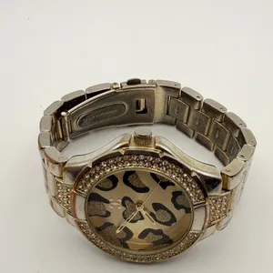 Charming Charlie Gold-Tone Leopard Print Watch with Rhinestone Bezel New Battery thumbnail 4