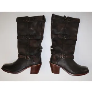 FRYE distressed 3 strap boots thumbnail 5