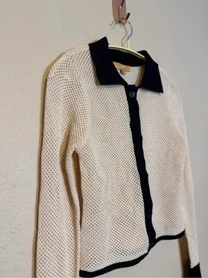 Verge Girl New York Step Knit Top Natural‎ Size Small thumbnail 3