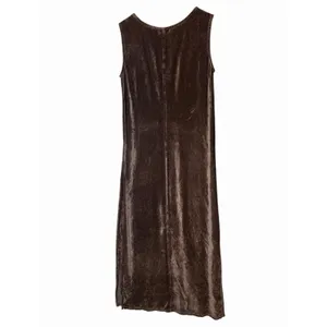 RUSS BERENS Velvet Midi Dress Gothic Whimsigoth Romantic Chocolate Brown Sz XS thumbnail 5
