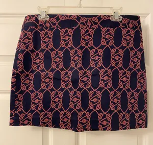 Vineyard Vines Navy Skirt with Pink Rope Pattern. size 10 thumbnail 1