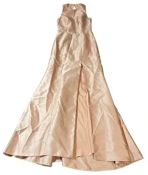 NWT Alfred Sung JEWEL NECK BOWED OPEN-BACK TRUMPET DRESS FRONT‎ SLIT Pink 2R thumbnail 1