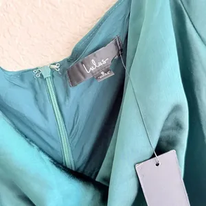NEW Lulus Sensational Fate Emerald Green Satin Cowl Neck Mini Dress Sz Small thumbnail 10