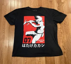Naruto Shippuden Japanese Anime Y2K Casual Black Graphic T-Shirt thumbnail 1